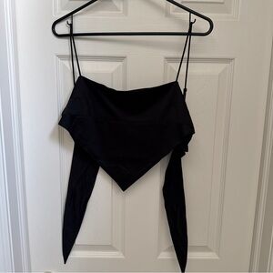 Danielle Bernstein Handkerchief Top Satin size Medium black